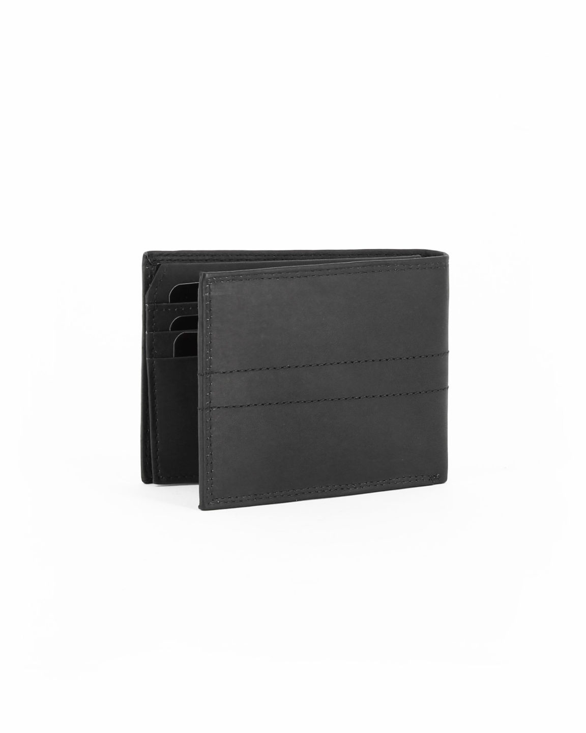 Portafoglio Anti RFID uomo in pelle Nero con portamonete | Acciaio