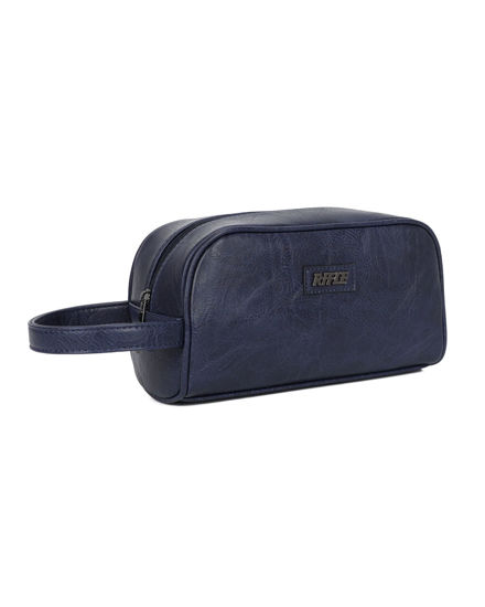Immagine di RIFLE - Pochette blu da uomo con manico e tasca posteriore
