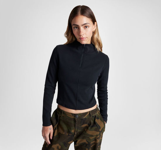 Immagine di CONVERSE MAGLIA DONNA  MEZZA  ZIP NERA, 10027392