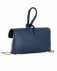 Immagine di DIVAS - Borsa bracciale blu con catena oro VERA PELLE, MADE IN ITALY