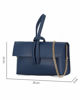 Immagine di DIVAS - Borsa bracciale blu con catena oro VERA PELLE, MADE IN ITALY