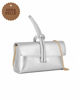 Immagine di DIVAS - Borsa bracciale argento con catena oro VERA PELLE, MADE IN ITALY