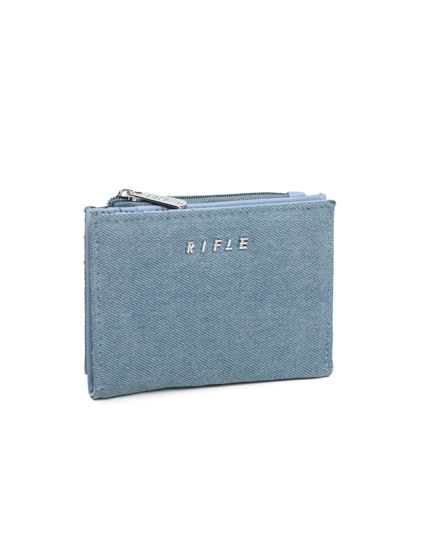 Immagine di RIFLE - Portafoglio blu jeans da donna con logo