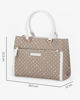 Immagine di CORTINA POLO STYLE - Borsa due manici taupe loggata con tasca frontale, tracolla removibile