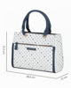 Immagine di CORTINA POLO STYLE - Borsa due manici bianca/blu loggata con tasca frontale, tracolla removibile