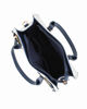 Immagine di CORTINA POLO STYLE - Borsa due manici bianca/blu loggata con tasca frontale, tracolla removibile