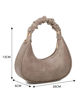 Immagine di RIFLE - Borsa a spalla taupe con manico arricciato e parte frontale scamosciata, tracolla removibile