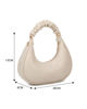 Immagine di RIFLE - Borsa a spalla beige con manico arricciato e parte frontale scamosciata, tracolla removibile