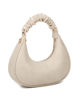 Immagine di RIFLE - Borsa a spalla beige con manico arricciato e parte frontale scamosciata, tracolla removibile