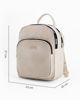 Immagine di RIFLE - Zaino beige con parte frontale scamosciata e due zip loggate