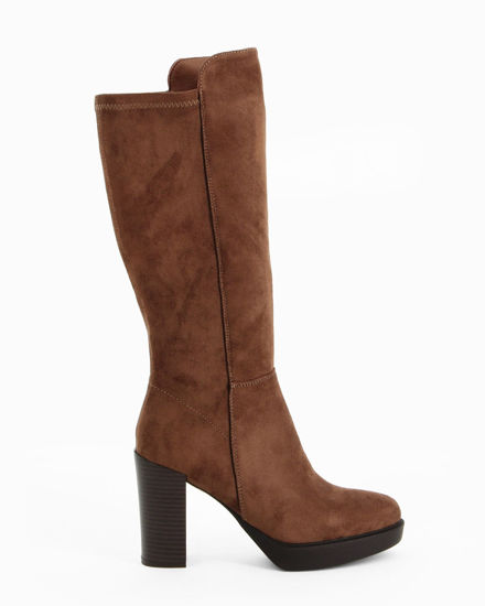 Immagine di MISS GLOBO - Stivale khaki scamosciato con zip laterale, tacco 10CM
