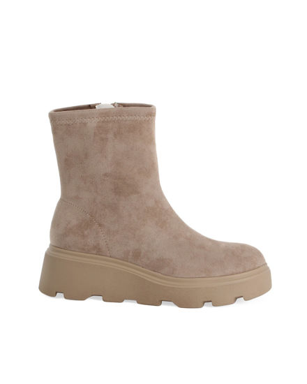 Immagine di MISS GLOBO - Tronchetto beige scamosciato con zip laterale, tacco 4,5CM