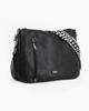 Immagine di DIVAS - Borsa nera con tracolla nastro in VERA PELLE - MADE IN ITALY