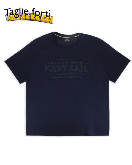 Immagine di NAVY SAIL - Tshirt over blu scuro da uomo con logo frontale - NYUOV2537
