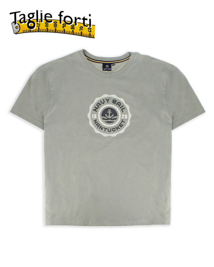 Immagine di NAVY SAIL - Tshirt over salvia da uomo con logo frontale - NYUOV25375