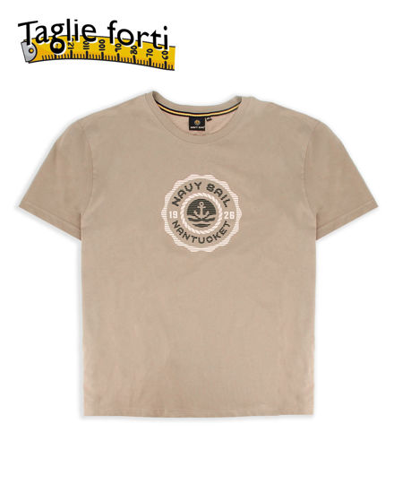 Immagine di NAVY SAIL - Tshirt over beoge da uomo con logo frontale - NYUOV25375