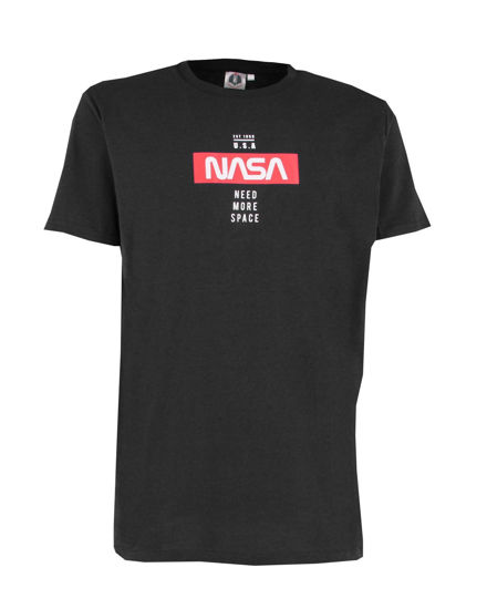 Immagine di NASA - Tshirt nera da uomo con logo frontale -  JL052521