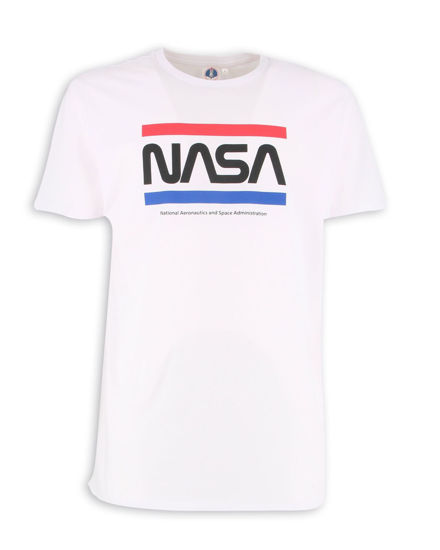 Immagine di NASA - Tshirt bianca da uomo con logo frontale -  JL052522