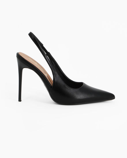 Immagine di MISS GLOBO - Décolleté slingback nera con sottopiede in VERA PELLE, tacco 10,5CM