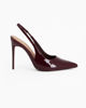 Immagine di MISS GLOBO - Décolleté slingback bordeaux in vernice con sottopiede in VERA PELLE, tacco 10,5CM