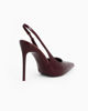 Immagine di MISS GLOBO - Décolleté slingback bordeaux in vernice con sottopiede in VERA PELLE, tacco 10,5CM