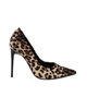 Immagine di MISS GLOBO - Décolleté leopardata in raso con sottopiede in VERA PELLE, tacco 10,5CM