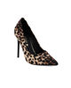 Immagine di MISS GLOBO - Décolleté leopardata in raso con sottopiede in VERA PELLE, tacco 10,5CM