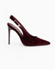 Immagine di MISS GLOBO - Décolleté slingback bordeaux fiorata in velluto, tacco 10,5CM