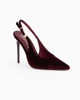 Immagine di MISS GLOBO - Décolleté slingback bordeaux fiorata in velluto, tacco 10,5CM
