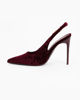 Immagine di MISS GLOBO - Décolleté slingback bordeaux fiorata in velluto, tacco 10,5CM