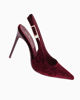 Immagine di MISS GLOBO - Décolleté slingback bordeaux fiorata in velluto, tacco 10,5CM
