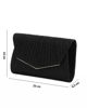 Immagine di DIVAS - Pochette nera in lurex con patta plissettata