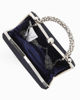 Immagine di DIVAS - Clutch blu in lurex con manico gioiello