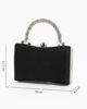Immagine di DIVAS - Clutch nera in lurex con manico gioiello