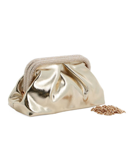 Immagine di DIVAS - Pochette oro  laminato con bordi di strass