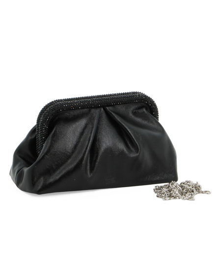 Immagine di DIVAS - Pochette nera con bordi di strass