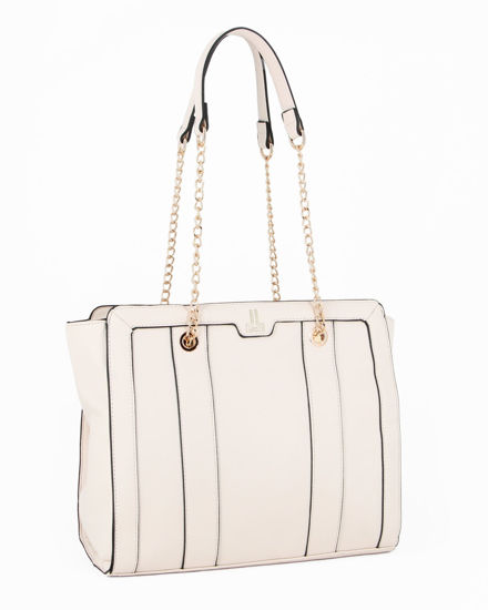 Immagine di LANCETTI - Borsa shopper panna MINUIT