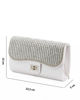 Immagine di DIVAS - Pochette bianca con strass sulla patta e chiusura girello