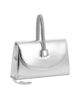 Immagine di DIVAS - Pochette argento laminato con patta e manico di strass