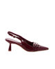 Immagine di MY JEWELS - Décolleté slingback bordeaux in vernice con tre cinturini sulla punta, tacco 6CM