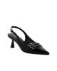 Immagine di MY JEWELS - Décolleté slingback nera in vernice con tre cinturini sulla punta, tacco 6CM