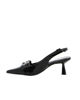 Immagine di MY JEWELS - Décolleté slingback nera in vernice con tre cinturini sulla punta, tacco 6CM