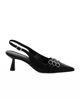 Immagine di MY JEWELS - Décolleté slingback nera con tre cinturini sulla punta, tacco 6CM