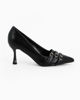 Immagine di MY JEWELS - Décolleté nera con tre cinturini sulla punta, tacco 7,5CM