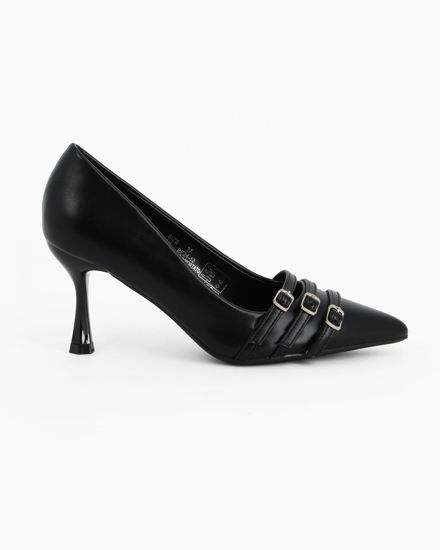 Immagine di MY JEWELS - Décolleté nera con tre cinturini sulla punta, tacco 7,5CM