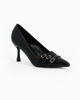 Immagine di MY JEWELS - Décolleté nera con tre cinturini sulla punta, tacco 7,5CM