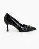 Immagine di MY JEWELS - Décolleté nera in vernice con tre cinturini sulla punta, tacco 7,5CM