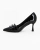 Immagine di MY JEWELS - Décolleté nera in vernice con tre cinturini sulla punta, tacco 7,5CM