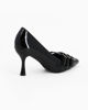 Immagine di MY JEWELS - Décolleté nera in vernice con tre cinturini sulla punta, tacco 7,5CM
