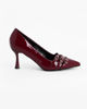 Immagine di MY JEWELS - Décolleté bordeaux in vernice con tre cinturini sulla punta, tacco 7,5CM